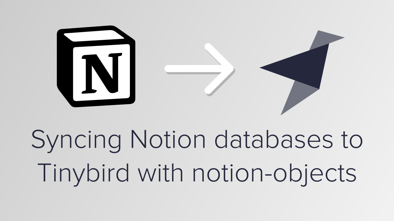 teaser image for post 'Syncing Notion databases into Tinybird using notion-objects'